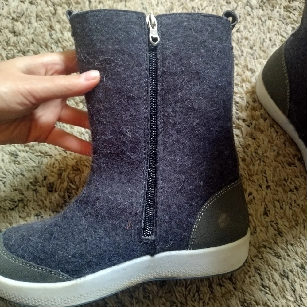 Kotofey wool Russian valenki winter full zip butterfly boots sz 35/3,5 big girl